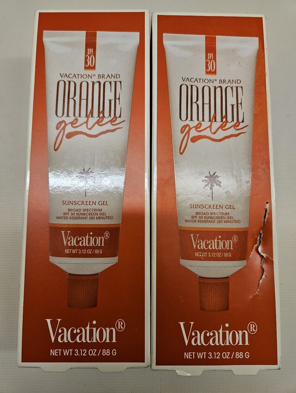 Vacation Brand Orange Gelée Sunscreen SPF 30 3.12 oz Lot of 2 New